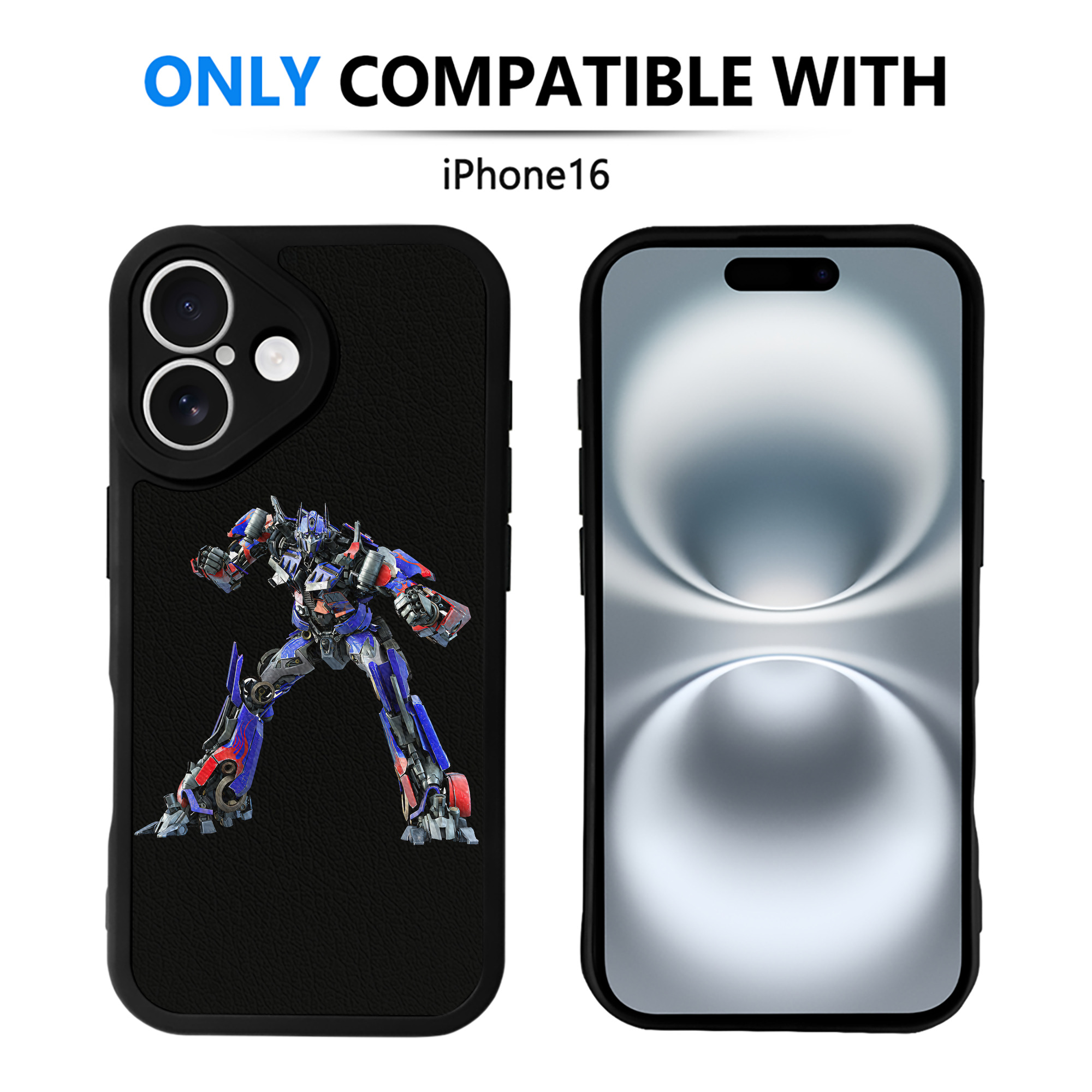 （画像用） Transformers トランスフォーマー 【iPhone 16シリーズ対応】シリコンスマホケース（レザー調） 材質：シリコン